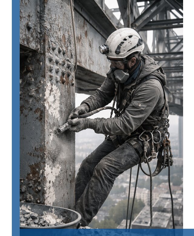 Удаление старой краски с металлических конструкций в Дальнегорске