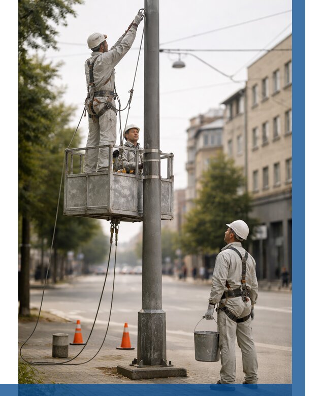 Покраска опор освещения в Дальнегорске от 5152 р. | ВЫСОТНИК-Дль