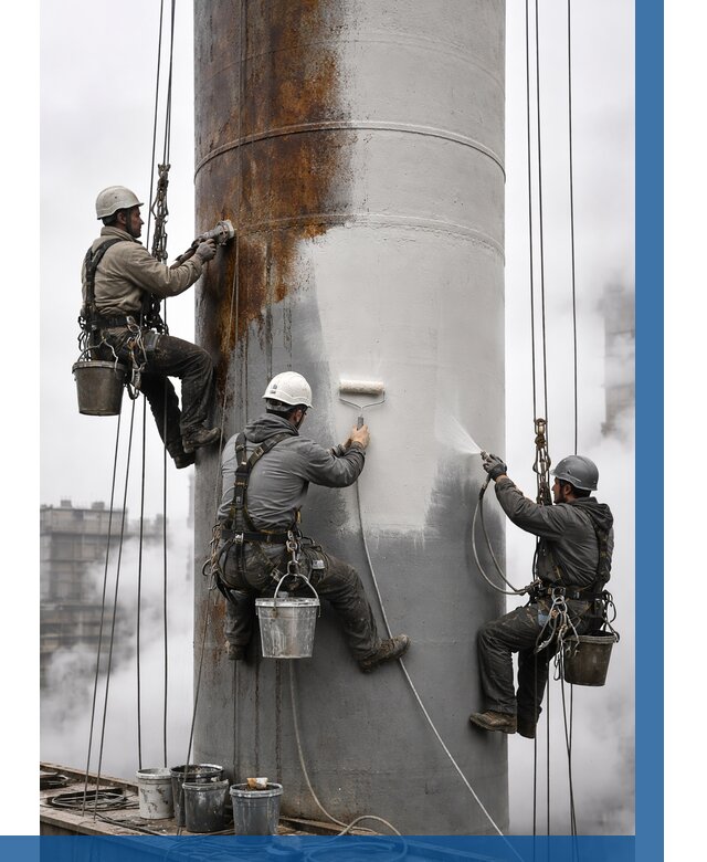 Покраска дымовых труб в Дальнегорске от 8758 р. | ВЫСОТНИК-Дль