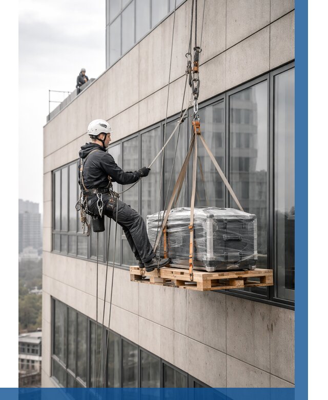 Спуск груза по фасаду в Дальнегорске от 3606 р. | ВЫСОТНИК-Дль