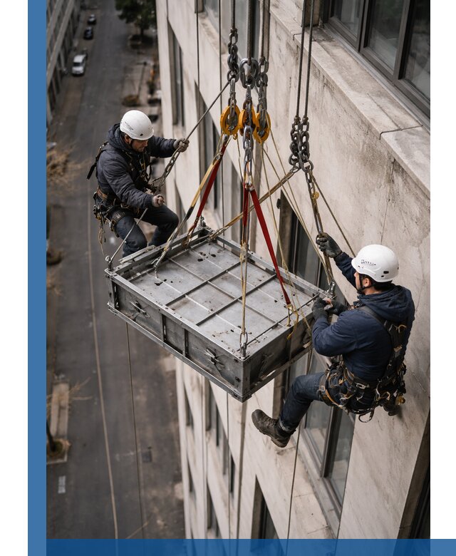 Спуск и подъем грузов по фасаду в Дальнегорске для зданий