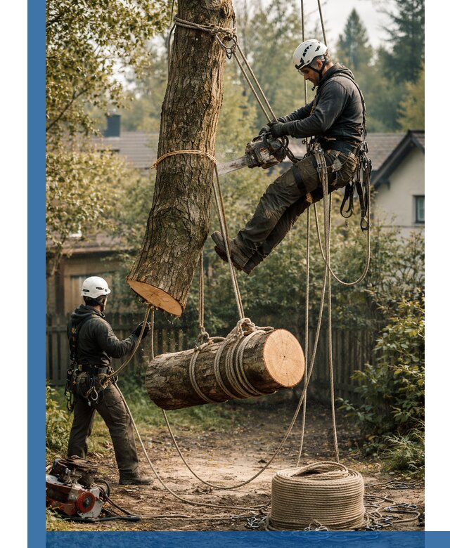 Валка деревьев частями в Дальнегорске, безопасно и аккуратно