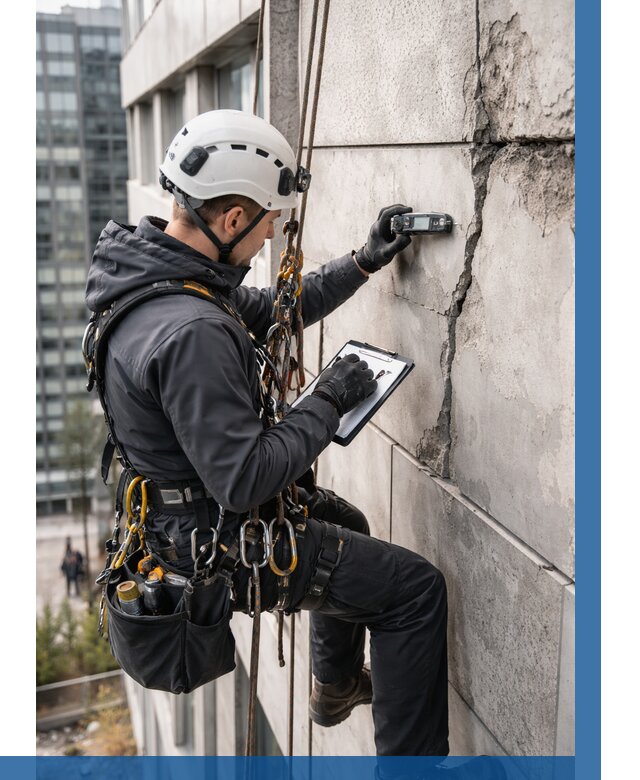 Обследование фасада альпинистами в Дальнегорске от 124 р. | ВЫСОТНИК-Дль