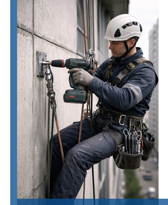 Установка анкерных точек для высотных работ в Дальнегорске